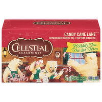 Celestial Seasonings Green Tea, Decaffeinated, Candy Cane Lane, Tea Bags, 20 Each