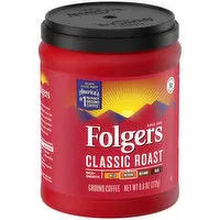 Folgers Coffee, Classic Roast, 9.6 Ounce