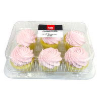 Cub Bakery White Cupcakes with Strawberry Buttercream, 6 Count, 1 Each