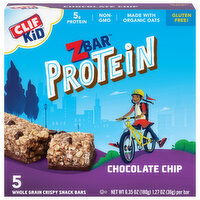 Zbar Protein Crispy Snack Bars, Whole Grain, Chocolate Chip, 5 Each