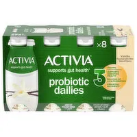 Activia Yogurt Drink, Vanilla, Low Fat, 8 Each