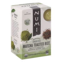 Numi Green Tea, Organic, Matcha Toasted Rice, Tea Bags, 18 Each