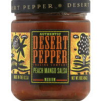 Desert Pepper Salsa, Peach Mango, Medium Hot, 16 Ounce