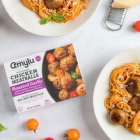 Amylu Foods Roasted Garlic Chicken Meatballs, 10 Ounce