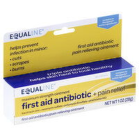 Equaline First Aid Antibiotic + Pain Relief, Maximum Strength Ointment, 1 Ounce