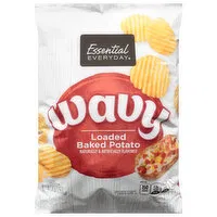 Essential Everyday Potato Chips, Loaded Baked Potato, Wavy, 9 Ounce