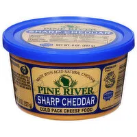 Pine River Cheese Food, Cold Pack, Sharp Cheddar, 8 Ounce