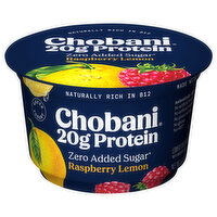 Chobani Yogurt, Lowfat, Zero Added Sugar, Greek, Raspberry Lemon, 6.7 Ounce