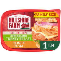 Hillshire Farm Ultra Thin Sliced Deli Lunch Meat, Oven Roasted Turkey Breast and Honey Ham, 16 Ounce