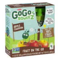 GoGo Squeez Apple Sauce, Cinnamon, 4 Pack, 4 Each