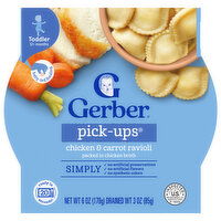 Gerber Mealtime for Toddler Chicken & Carrot Ravioli, Pick-Ups, Toddler (12+ Months), 6 Ounce