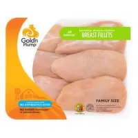 Gold'n Plump Boneless Skinless Chicken Breast, Family Pack, 3.1 Pound