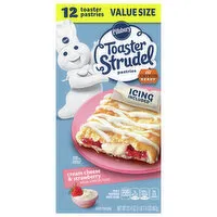 Pillsbury Toaster Strudel Toaster Pastries, Cream Cheese & Strawberry, Value Size, 12 Each