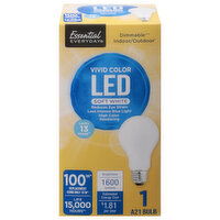 Essential Everyday Light Bulbs, A21, Dimmable, Vivid Color, Soft White, LED, 60 Watts, 1 Each