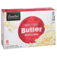 Essential Everyday Popcorn, Butter, 6 Pack, 6 Each