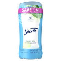 Secret Invisible Solid Antiperspirant and Deodorant, Shower Fresh, Twin Pack, 5.2 Ounce