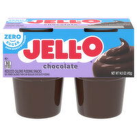 Jell-O Zero Sugar Chocolate Flavor Pudding Snack Cups, 4 Each