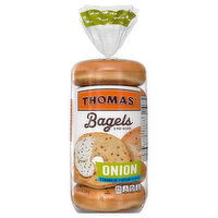 Thomas' Bagels, Onion, Pre-Sliced, 6 Each