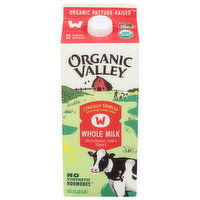 Organic Valley Milk, Whole, 0.5 Gallon