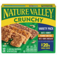 Nature Valley Crunchy Oats 'N Honey/Peanut Butter/Oat 'N Dark Chocolate Granola Bars Variety Pack, 6 Each