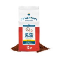 Cameron's Coffee Bag, Flavored, Sea Salt Carmel Light Roast Ground Coffee, 12 Ounce