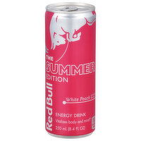 Red Bull Summer Edition Energy Drink, White Peach, with 80mg Caffeine, Taurine & B Vitamins, 8.4 Fluid ounce