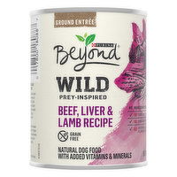 Beyond Wild Dog Food, Natural, Beef, Liver & Lamb Recipe, Ground Entree, 13 Ounce