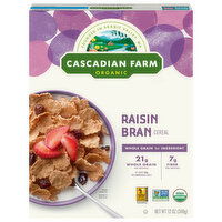 Cascadian Farm Organic Cereal, Raisin Bran, 12 Ounce