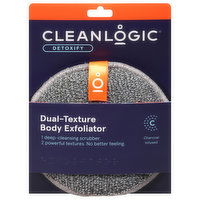 Cleanlogic Body Scrubber, Dual-Texture, Detoxify, 1 Each