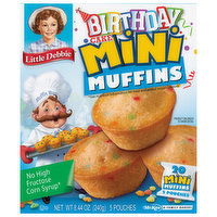 Little Debbie Muffins, Birthday Cake, Mini, 5 Each