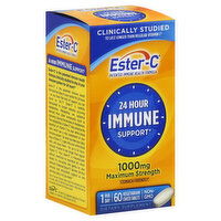 Ester-C Immune Support, 24 Hour, Maximum Strength, 1000 mg, Vegetarian Coated Tablets, 60 Each