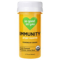 So Good So You Immunity Ginger Cayenne Cold-Pressed Probiotic Juice Shot, 1.7 Fluid ounce