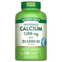 Nature's Truth Quick Release Softgels Absorbable 1200 mg Calcium, 120 Each