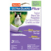 Hartz Ultra Guard Plus Flea & Tick Prevention, Topical, For Cats & Kittens, 3 Each