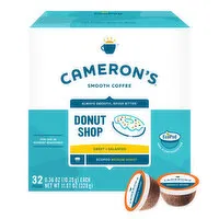 Cameron's Coffee, Smooth, Medium Roast, Donut Shop, Pods, 32 Each