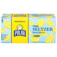 Polar Seltzer, Premium, Lemon, 12 fl oz, 8 Each