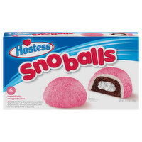 Hostess Snoballs Chocolate Cake, with Creamy Filling, Coconut & Marshmallow Covered, 6 Each