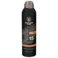 Australian Gold Sunscreen, Continuous Spray, Instant Bronzer, Broad Spectrum SPF 15, 6 Ounce