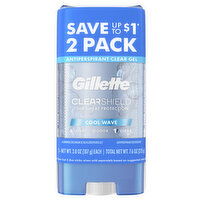 Gillette Gillette Antiperspirant and Deodorant for Men, Clear Gel, Cool Wave, Twin Pack - 2 of 3.8oz, 3.8 Ounce