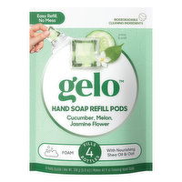 Gelo Hand Soap, Cucumber, Melon, Jasmine Flower, Refill Pods, 8 Each