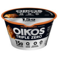 Oikos Triple Zero Nonfat Salted Caramel Flavored Yogurt, 5.3 Ounce
