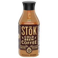 Stok Coffee Beverage, Cold Brew, Darkest Roast, Cappuccino, 48 Fluid ounce