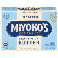 Miyoko's Creamery Butter, Plant Milk, Unsalted, European Style, 8 Ounce