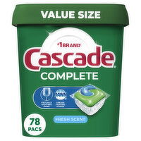 Cascade Complete Dishwasher Pods Detergent, Fresh, 78 Each