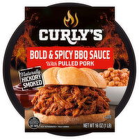Curly's Bold & Spicy BBQ Sauce with Pulled Pork, 16 Ounce