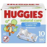 Huggies Natural Care Refreshing Baby Wipes, Scented, 560 Each