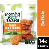 MorningStar Farms Plant Based Chik'n Nuggets, Buffalo, 10.5 Ounce