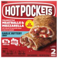 Hot Pockets Sandwiches, Garlic Buttery Crust, Italian Style Meatballs & Mozzarella, 2 Pack, 2 Each