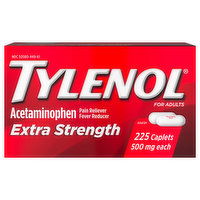 Tylenol Acetaminophen, Extra Strength, 500 mg, for Adults, Caplets, 225 Each