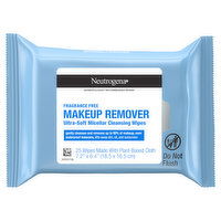 Neutrogena Fragrance-Free Makeup Remover Ultra-Soft Micellar Cleaning Wipes, 25 Each